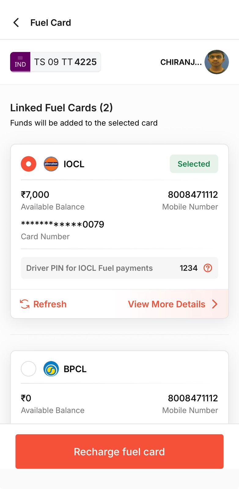 IOCL and BPCL Fuel Card Integration